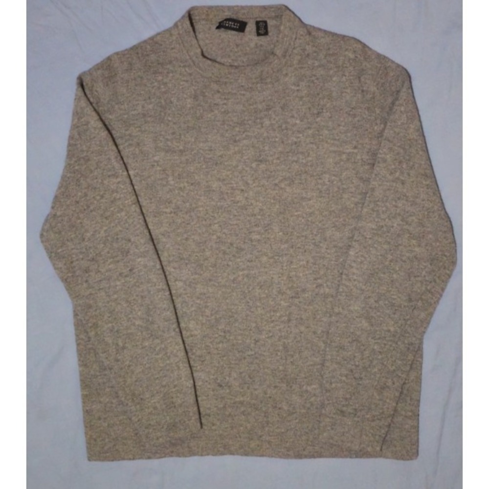 Vtg Barneys NY Men's Mockneck Merino Wool Sweater Gray Sz "XXL" Fits Large Italy